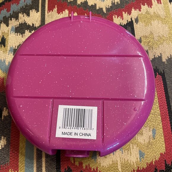 CABOODLES Round Make up Cosmetic CASE Compact Style Mirror Vintage Retro Purple - Picture 4 of 6
